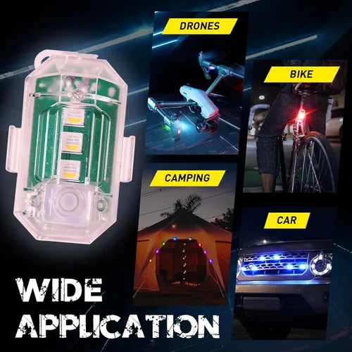 Miniatura 8 de 8 luces estroboscópicas LED inalámbricas con control remoto, luces estroboscópicas LED RGB para aeronaves de alto brillo, 8 colores, impermeable