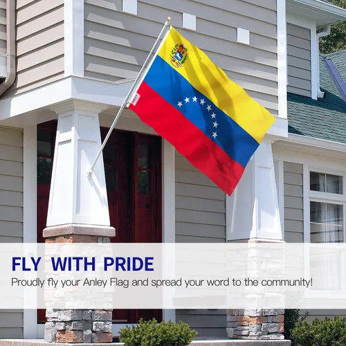 Miniatura 2 de Anley Fly Breeze - Bandera de Venezuela de 8 estrellas de 3 x 5 pies, color vivo y a prueba de decoloración, cabecera de lona y doble costura