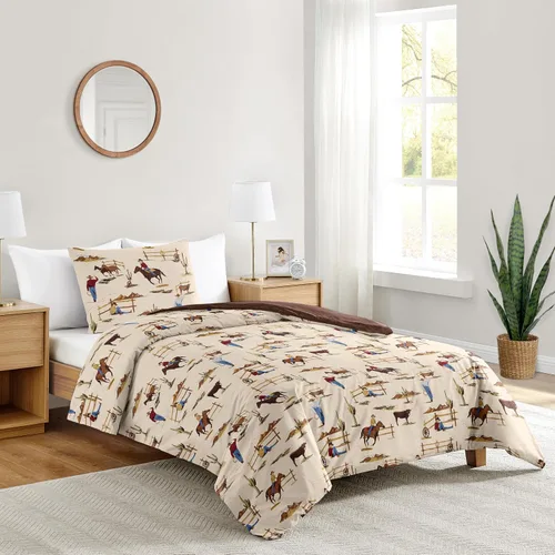 Miniatura 8 de Sweet Jojo Designs Juego de edredón individual de 2 piezas (vaquero occidental) para niños, ropa de cama para niños, ropa de cama en una bolsa