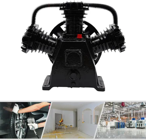 Miniatura 2 de Bomba de compresor de aire de servicio pesado 4-5HP, bomba de compresor de hierro fundido de 3 cilindros 10-12 CFM con filtros de aire triples