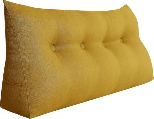 Miniatura 38 de WOWMAX Almohada de Cuña para Cabecero de Dormitorio Cabecero de Dormitorio Twin XL Almohada de Refuerzo para Cama con Funda Removible, 85% Lino 15%
