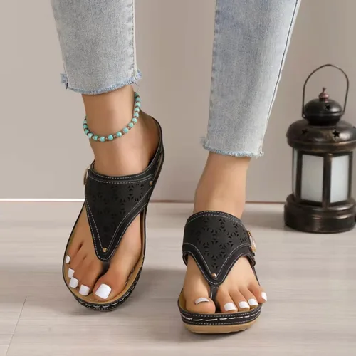 Miniatura 3 de Sandalias ortopédicas con soporte de arco, sandalias planas para exteriores, estilo bohemio, para caminar, cómodas, elegantes, informales