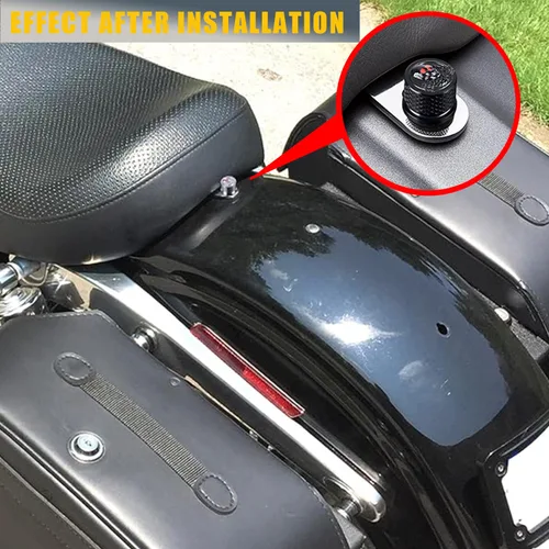 Miniatura 4 de Tornillo de perno de asiento de guardabarros trasero 1/4"-20 Rosca para Harley Dyna Fatbob Sportster CVO Softail Touring 1996-2024 (negro)