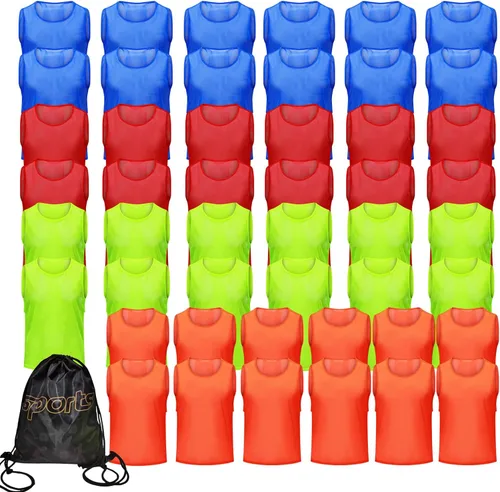 Miniatura 10 de 12/24/48PCS Pinnies Youth Team Pennies para Deportes Niños y Chalecos Scrimmage para Fútbol Baloncesto Jersey Practice