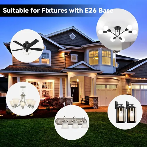 Miniatura 6 de TJOY Paquete de 12 bombillas LED A19, bombilla LED equivalente a 60 W, eficiente 9 W, blanco cálido suave 2700 K, base estándar E26, bombilla