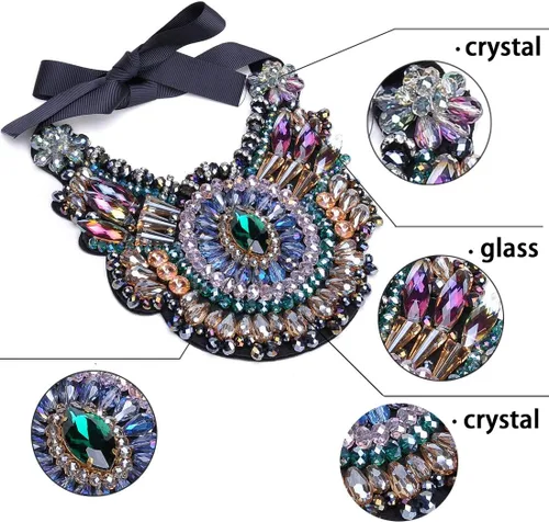Miniatura 4 de Collar de cristal con estrás, gargantilla gruesa, collar con colgante, collar de moda para mujer