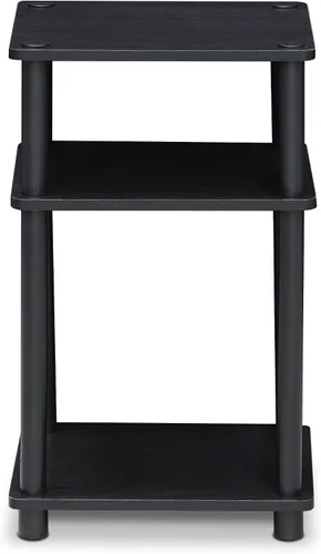 Miniatura 4 de Furinno Turn-N-Tube Accent - Estante decorativo, color espresso/negro y solo mesa auxiliar de 3 niveles, 1 paquete, americano/negro
