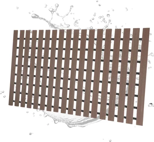 SHIMOYAMA Tapete de ducha, tapete antideslizante para bañera con diseño antideslizante de doble cara, 26 x 17 pulgadas, tapete de ducha absorbente