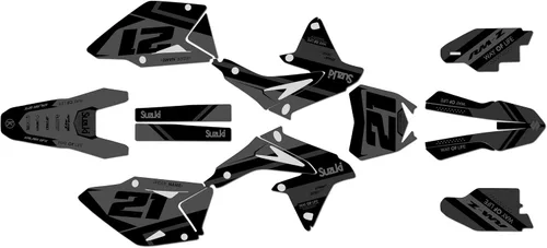Miniatura 8 de Kit de gráficos para Suzuki RMZ 450 (2008-2017) Serie Enigma Azul 09 mil - Dirt Bike - Kit de calcomanías gráficas de carreras personalizadas, sin