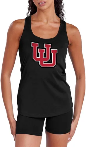 Miniatura 372 de Camiseta deportiva sin mangas oficial de NCAA Collegiate para mujer, con espalda cruzada, colección con logotipo primario