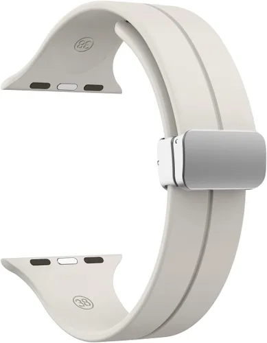 Miniatura 35 de Banda magnética compatible con Apple Watch de 38mm 40mm 41mm 42mm 44mm 45mm 46mm 49mm, mujeres y hombres, correa deportiva de silicona compatible