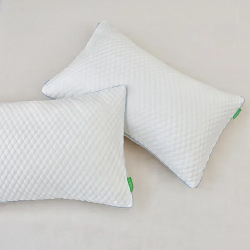 Miniatura 6 de Almohadas de Espuma Viscoelástica Triturada para Dormir Paquete de 2 - Almohadas de Cama Refrescantes Tamaño Estándar Juego de 2 - Almohada Firme