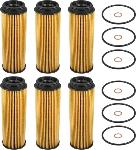 X AUTOHAUX 6 piezas de repuesto de filtro de aceite de motor 11-42-7-826-799 Filtro de combustible de aceite para BMW 740i Base 3.0L L6 - Gasolina