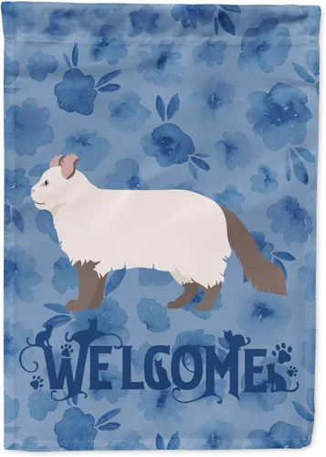 Miniatura 211 de Caroline's Treasures CK4813CHF - Bandera de bienvenida con gato abisinio azul, manga grande, para porche, para colgar en la pared, poliéster