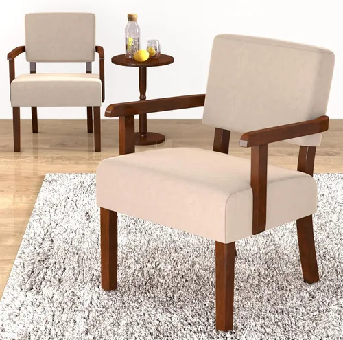 Miniatura 33 de FAGAGA Juego de 2 Sillas de Acento con Mesa, Sillas de Sala de Estar con Asiento y Reposabrazos VelvetSoft para Sala de Estar Dormitorio Sala