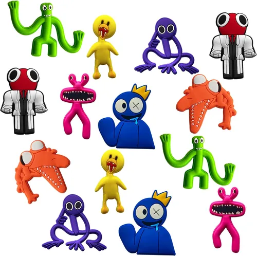 14 piezas de dibujos animados con dijes unisex de PVC zuecos de decoración pulseras de adornos para adolescentes niños niñas y adultos