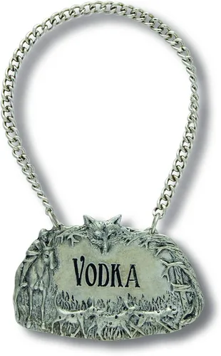 Miniatura 3 de Vagabond House Etiqueta para decantador de escena de caza de peltre/etiqueta para botella de licor, detalle de calidad hecho a mano grabado de 2.5