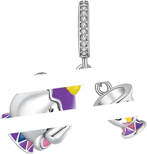 Miniatura 136 de Dijes de plata de ley 925 con diseño de oso dorado para mujer, pulseras y collares, regalos para familiares y amigos, 3 piezas/paquete