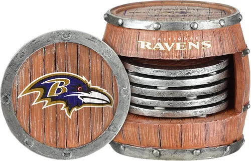 Miniatura 16 de FOCO NFL Team Logo 5-Pack Barrel Beverage Drink Coaster Set