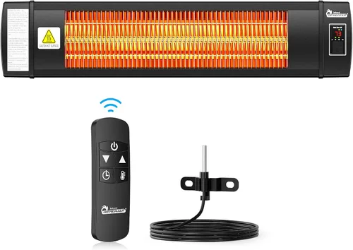 DR. INFRARED HEATER Calentador infrarrojo portátil para interiores y exteriores para patio, garaje, comercial y residencial con control remoto, con