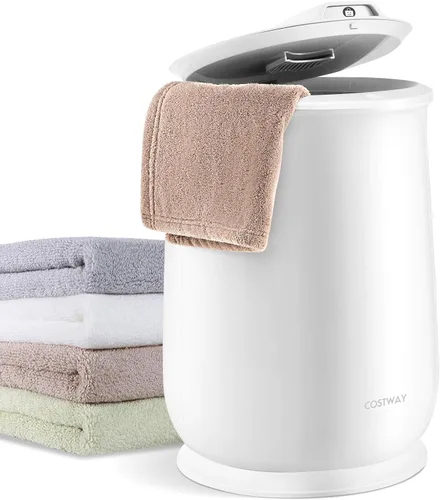 Miniatura 12 de COSTWAY - Calentador de toallas para baño, calentador grande de 21L con tapa abatible, cerradura de seguridad para niños, apagado automático de 1H