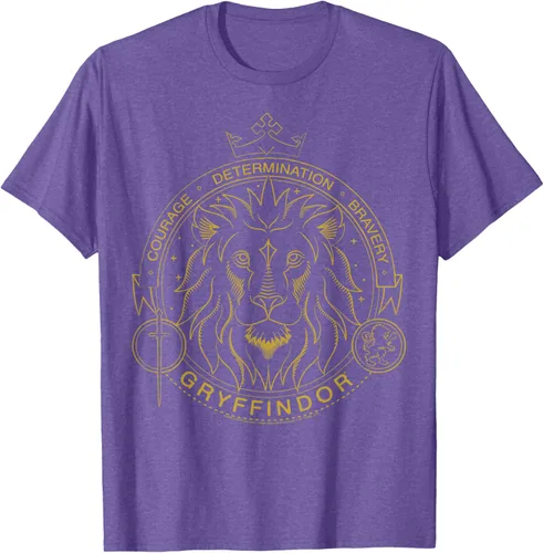 Miniatura 10 de Harry Potter Camiseta Gryffindor Line Art Lion Symbol, Negro