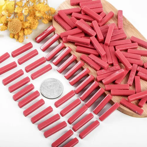 Miniatura 8 de Youway Style Tiras de Azulejos de Mosaico para Manualidades a Granel, 150g de Piezas de Vidrio de Mosaico Rojo para Manualidades DIY Arte de Mosaico