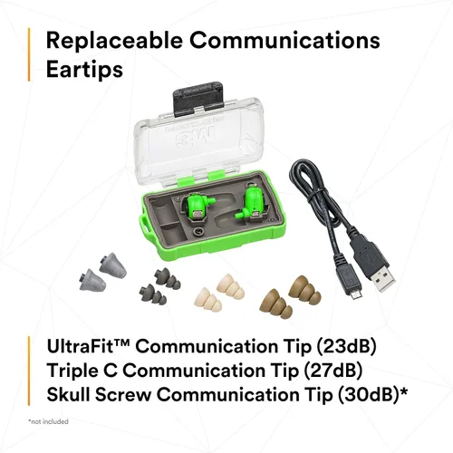 Miniatura 7 de 3M PELTOR EEP-100 Kit de tapones para los oídos, recargable, reducción de ruido, construcción, fabricación, mantenimiento