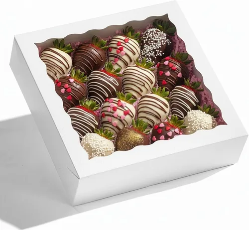 Miniatura 7 de Cajas de panadería marrón kraft de 9 pulgadas, cajas para pasteles con ventana transparente para fresas de chocolate, pasteles, magdalenas, donas