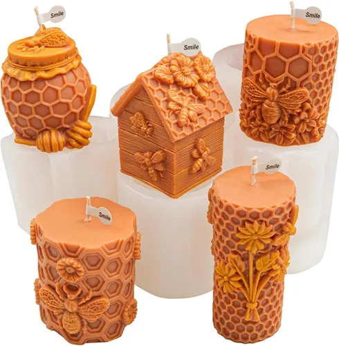 Miniatura 10 de Molde de silicona para vela de abeja en relieve, aroma de nido de abeja, jabón, yeso, herramientas de resina, colmena 3D, perfumada, manualidades