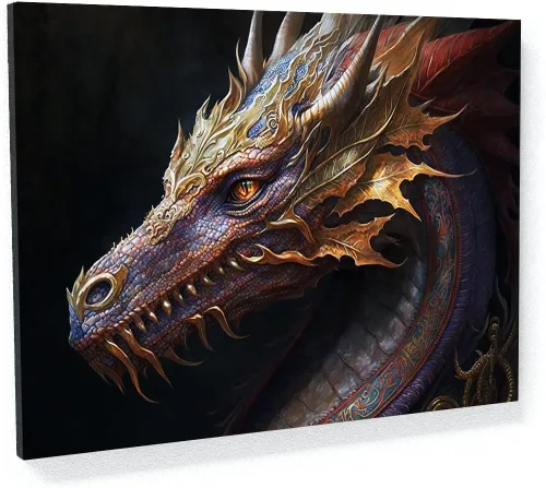 Miniatura 9 de Sense Canvas Dragon Creative 9 - Lienzo decorativo para pared, diseño de dragón para pared, póster grande para el hogar, 40 x 30 pulgadas, 0.75