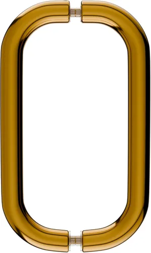 BRIXWELL H-8X1BTB-GP Manija tubular estándar para puerta de ducha de montaje trasero con 3/16" a 1/2" de espesor de acristalamiento acabado en oro
