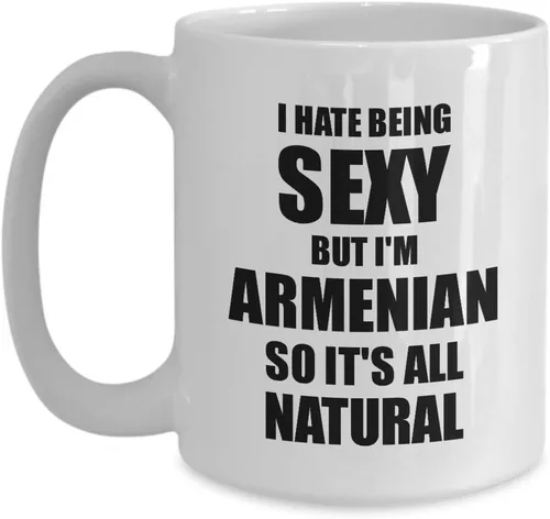 Taza armenia sexy, regalo divertido para marido, esposa, novio, novia, novia, orgullo de Armenia, novedoso, mordaza, taza de té de café, 15 onzas