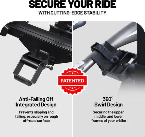 Miniatura 3 de Young Electric Soporte de enganche para bicicleta eléctrica de 200 libras, estilo plataforma para autos, camiones, SUV, furgonetas, caravanas, se