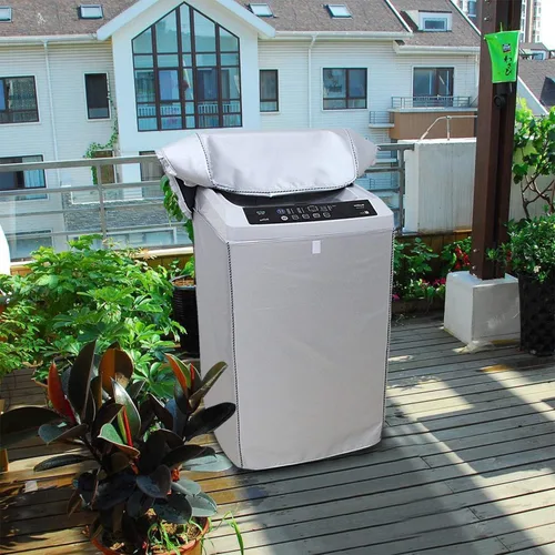 Miniatura 8 de Cubierta de lavadora engrosamiento de doble cara tela revestida plateada impermeable protector solar a prueba de polvo