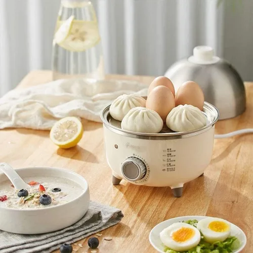 Miniatura 3 de Caldera de huevos de 220 V, mini caldera eléctrica de vapor para huevos domésticos, acero inoxidable, olla automática para cocinar al vapor