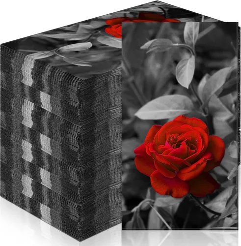 Miniatura 8 de Paquete de 100 servilletas florales desechables de papel de 2 capas decorativas para cena, servilletas de cóctel de flores para baño, inodoro