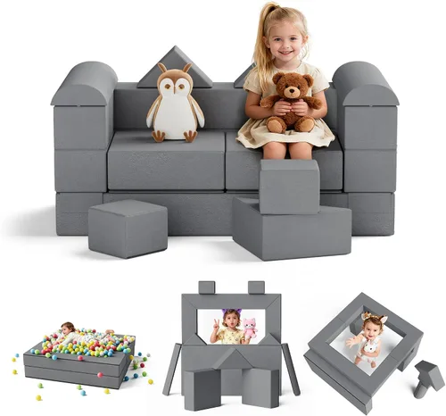 TOLEAD Sofá de juego de 11 piezas para niños, muebles imaginativos para niños creativos, muebles de dormitorio de niños pequeños a adolescentes,