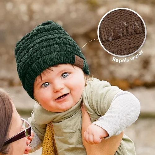 Miniatura 7 de Paquete de 3 gorros de bebé, sombreros para recién nacido, sombreros para bebé, sombreros para niña, gorro para recién nacido, gorro de invierno