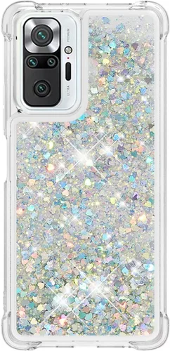Miniatura 71 de Glitter Sparkle Moving Quicksand Flowing Cover para Xiaomi Redmi Note 10S Bling Liquid Clear Star Heart Silicona Bumper Funda transparente de goma a