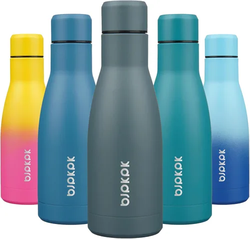 Miniatura 39 de BJPKPK Botellas de agua de acero inoxidable con aislamiento de 17 onzas, mantiene el frío y el calor, brillante oro rosa Oro rosa brillante