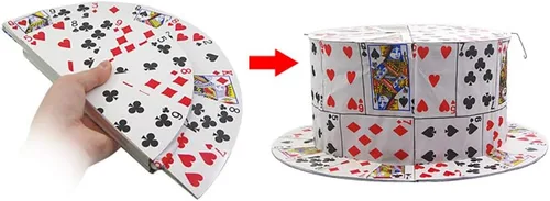 Miniatura 3 de Enjoyer - Tarjeta plegable para fanáticos a tarjetas, sombrero de copa, trucos mágicos, ilusiones de escenario, accesorios de comedia, accesorios