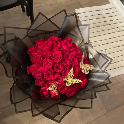 Miniatura 8 de VOWOVOSDAY 20 piezas de papel de regalo de flores, papel de regalo de ramo de flores para el día de San Valentín, suministros de ramo