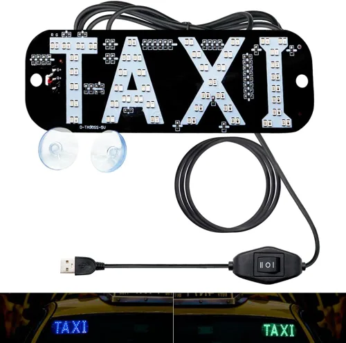 YSY Señal de taxi con luz USB de 2 colores, lámpara indicadora de parabrisas de cabina de 5-6V, señal de luz para parabrisas (azul y verde,