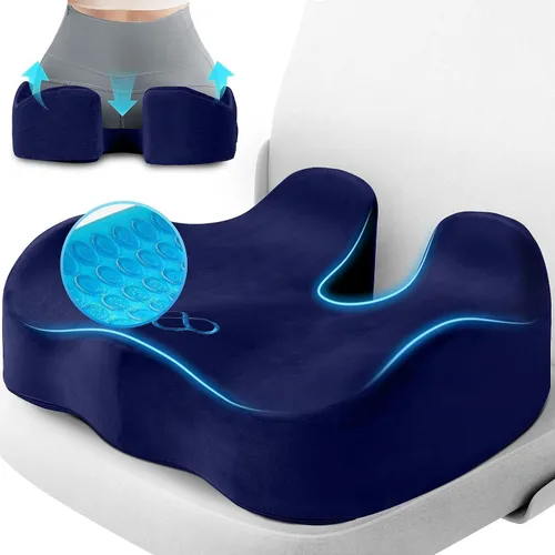 Miniatura 13 de CushyOasis Cojín de Asiento, Cojines de Gel para Silla, Cojines para Silla de Oficina, Parte Inferior Antideslizante y Funda Extraíble Cojín