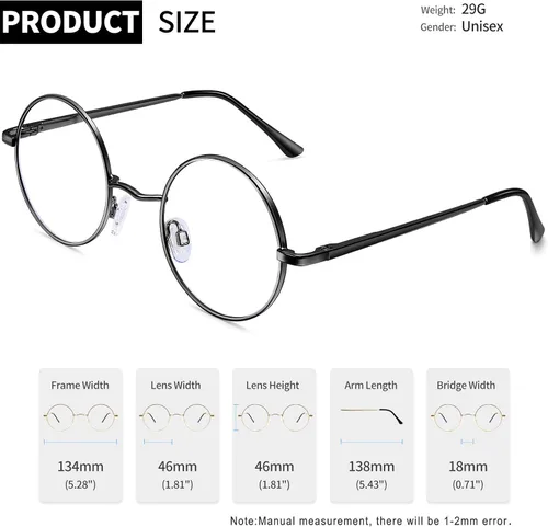 Miniatura 5 de Gafas de sol Joopin polarizadas, estilo Lennon, redondas, gafas de sol estilo hippy redondas para mujer y hombre