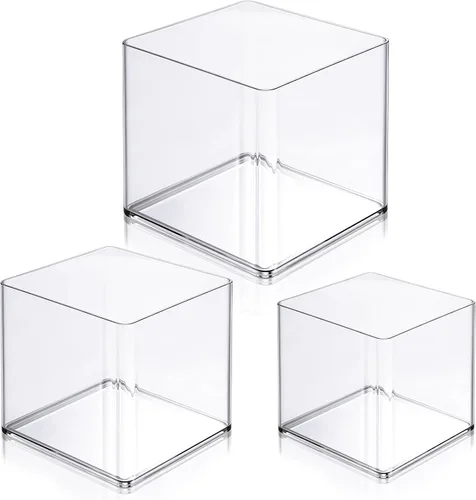 Miniatura 14 de meekoo Juego de 3 jarrones de acrílico para flores en cilindros redondos decorativos de 3 x 4 pulgadas, jarrón de acrílico resistente a los golpes