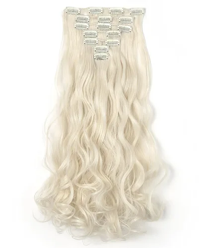 Miniatura 26 de OneDor® Extensiones de cabello sintético rizado de 20 pulgadas, 7 unidades, 4.53 oz (#99J rojo vino)