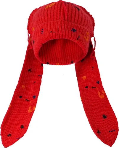 Miniatura 15 de Gorro de punto con orejas largas de conejo, gorro divertido de invierno, gorro cálido de punto de conejo de ganchillo para exteriores