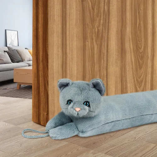 NABOWAN Tope de Corriente Debajo de la Puerta de 32 Pulgadas - Adorable Gato Bloqueador de Corriente Pesado Debajo de la Puerta para Puerta y Gato